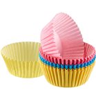 Caissettes à muffin et cup cakes en papier bleu rose jaune