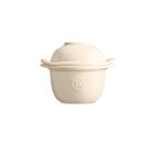Mini-cocotte et coquetier pour la cuisson de l´œuf et le service avec accompagnement en céramique blanc Argile Emile Henry