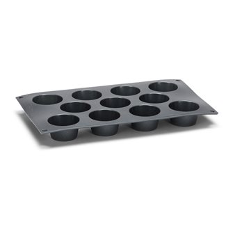 Moule 11 mini muffins silicone noir avec particules de métal
