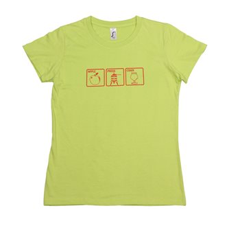 T-shirt femme M Apple Press Cider Tom Press vert sérigraphie rouge