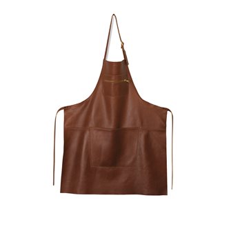 Tablier à poche zippée en cuir marron DutchDeluxes Zipper Style Classic Brown